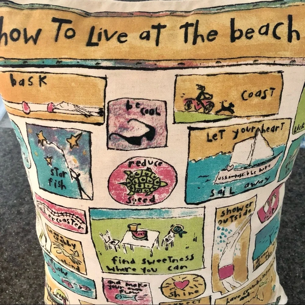 How to Live at the Beach Accent Pillow - Picture 3 of 8